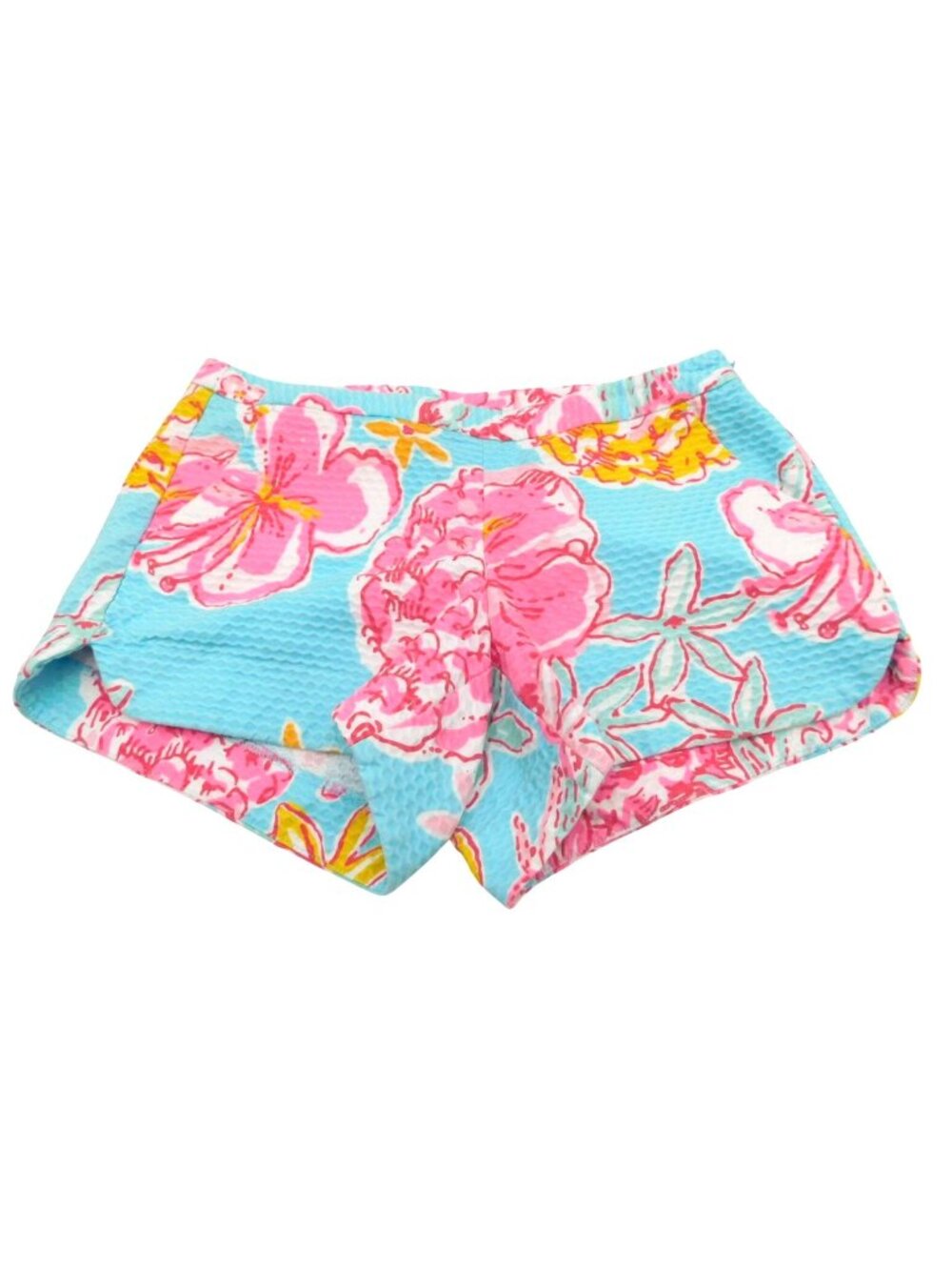 Lilly Pulitzer Floral Blue Lolita Tropical Pink Shorts Women Juniors Size 00